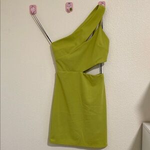 Forever 21 One Shoulder Bodycon Dress Green Dress Small